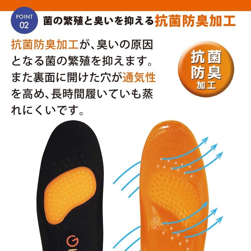 G-Zero insole (L), Black, Orange