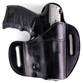 Lock Leather URBAN CARRY - Hybrid OWB (Pancake) Molded Outside Waist Open/Conceal Carry Holster - Leather w/Kydex Advantage! (Black, #209 - Right Hand)