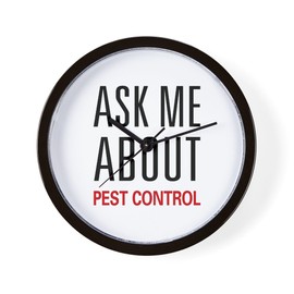 CafePress Ask Me About Pest Control 10" Wall Clock for Livingroom, Kitchen, or Office