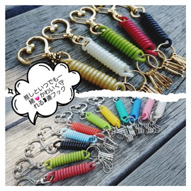 BeyonMind Pressing Goods with Heart-shaped Nascan Coil Strap for Figures, Includes 3 Hooks, Double Ring, Keychain, Bag Attachment, 16 Colors Available, Black