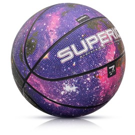 meteor Basketball Children Women Men Sizes 5 6 7 Orange Ideal For Indoor Training Matches Soft Non-Slip Surface High Durability Good Grip Rubber (SUPERIOR #7, UNIVERSE)