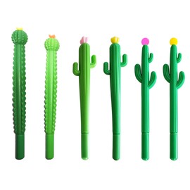 Set of 6 Barrel Cactus Pens Saguaro Cactus Pens Assorted Gel Pens Cute Stationary Souvenir Pens Southwest Cowgirl (Assorted Saguaro (6 pcs))