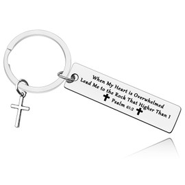 Faith Bible Verses Gift Prayer Keyring Gift Religious Keyring Gift for Women Men Inspirational Keyring Gift Baptism Gift for Godchild First Communion Confirmation Gift Christian Keyring Gift