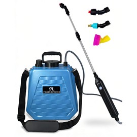 2.4 Gallon/ 9L Electric Sprayer with Retractable Wand & 3 Mist Nozzles, Powerful Electric Garden Sprayer, Water Spray Pump Sprayers for Lawn, Garden, Cleaning