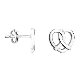 SOFIA MILANI - Women's Earrings 925 Silver Heart Pretzel Stud Earrings, Sterling silver, No Gemstone