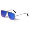 Sunglasses Luxe Kansas Square Rimless Diamond Edge Cut Lens Aviator