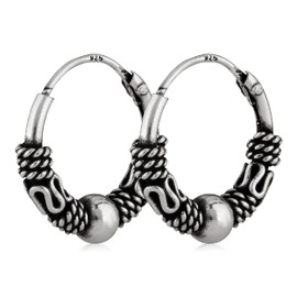 NKlaus Silver Pair of 925 Sterling Silver Earrings Celtic Hoop Earrings Gothic Celtic Ear Piercing 12 mm 5038, Sterling Silver, No Gemstone