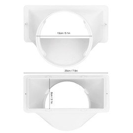 Buachois Air Conditioning Exhaust Hose Pipe Connector Diameter 130 mm Rectangular AC Outlet Pipe Connector Hose Adapter for Portable Mobile Air Conditioning Ventilation System