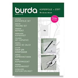 Burda Style Kopierset: Kopierfolie und Stift | Zum Abpausen | 4 Blätter 122 x 100 cm, Einheitsgröße