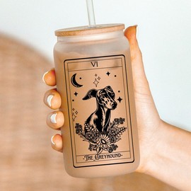 Dog Tarot Card Tumblers, dog mom tumbler,:_Greyhound