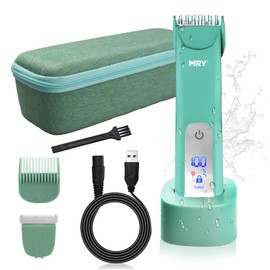 MRY Groin Trimmer for Men Women Ipx6 Waterproof USB Charging Trimmer/Light and Ceramic Blade Electric Trimmer for Men Women for Pubic/Body/Groin Grooming/Face/Legs/Facial (Green Color)