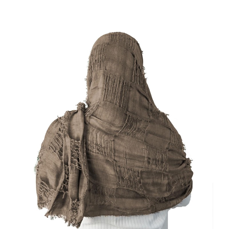 Wrap Dune Wasteland Hooded Shawl With Viking Brooch | Cowl