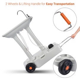 Yescom 30L Portable Camping Sink w/Rolling Wheels, Hand Washing Basin Stand for RV Travel Outdoor Event Picnic Worksite
