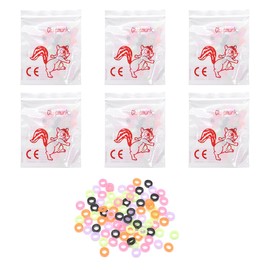 Angzhili 600 Pcs (6 Packs) Orthodontic Rubber Bands,4.5Oz Orthodontic Elastics,Latex Free Intraoral Elastic Bands,Multi-Colored (Chipmunk 1/8")