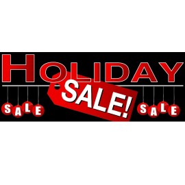 Holiday Sale Banner 36"x96" Free Shipping & Customization, Ready to Hang!