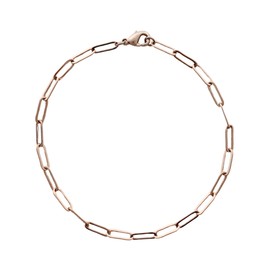 Honeycat Piper Chain Paperclip Bracelet in Gold, Rose Gold, or Silver | Minimalist, Delicate Jewelry (Rose Gold)