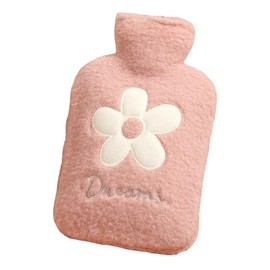 Cute Hot Water Bottles, 1L (34oz) Durable Large Hot Water Bag with Cartoon Plush Cover for Hot and Cold Compress Hand Feet Warmer Thickened Hand Warmer for Neck and Shoulder