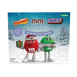 Mars Holiday Candy Countdown Calendar with M&M'S, Snickers, Starburst Fun Size Assorted Candies, 24 Pieces, 9.03 oz, Christmas Chocolate Advent 2025