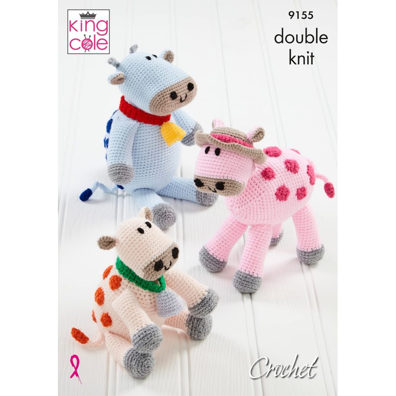 King Cole Double Knit Amigurumi Crochet Pattern Cow Toy in