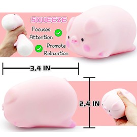Axolotl Stress Balls for Kids Squishy Fidget Toys Salamander Stress Dough Ball, Stress Relief Party Favors Gifts for Kids (Pig)