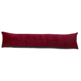 Classic Home Store Burgundy Velvet Draught Excluder French Patio Door Extra Long Soft Cotton Draft Stopper (3ft)