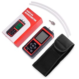 EHDIS Manometer, Professional Air Pressure Meter, Dual-Port HVAC Digital Manometers Gas Pressure Tester Differential Gauge