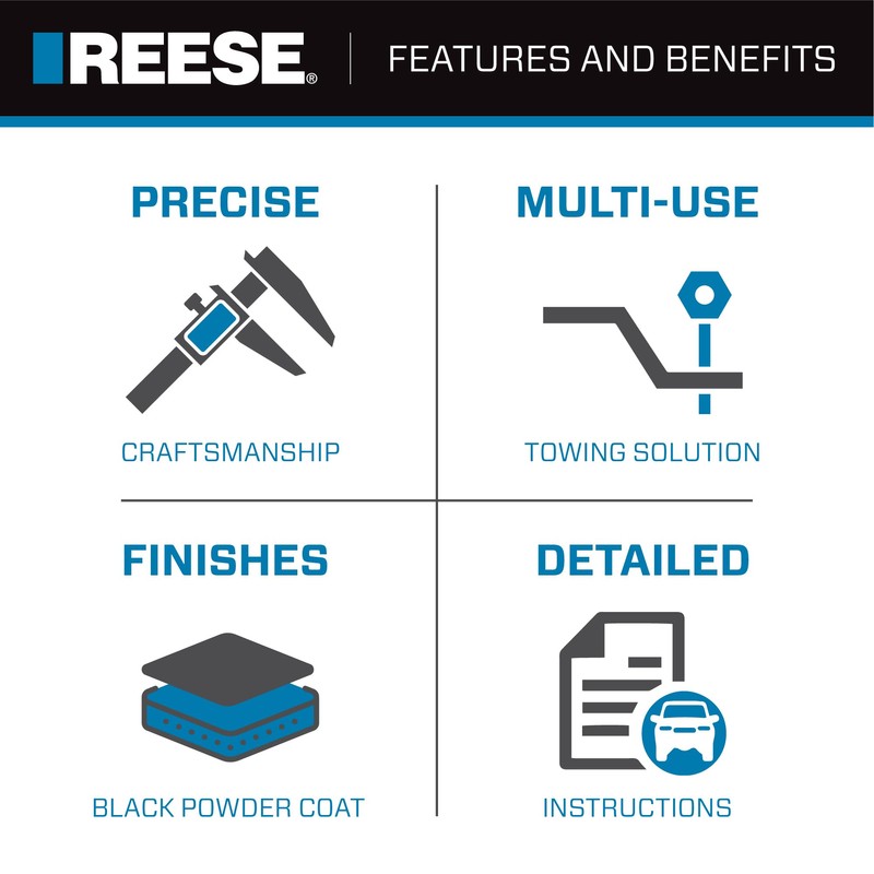 REESE Towpower 7031400 Tri Ball Hitch with Hook, (1-7/8 Inch,