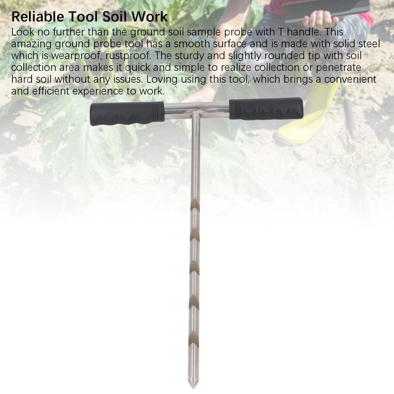 Soil Probe Rod, 17-32-48 Inch Stainless Steel Septic Tank Locator