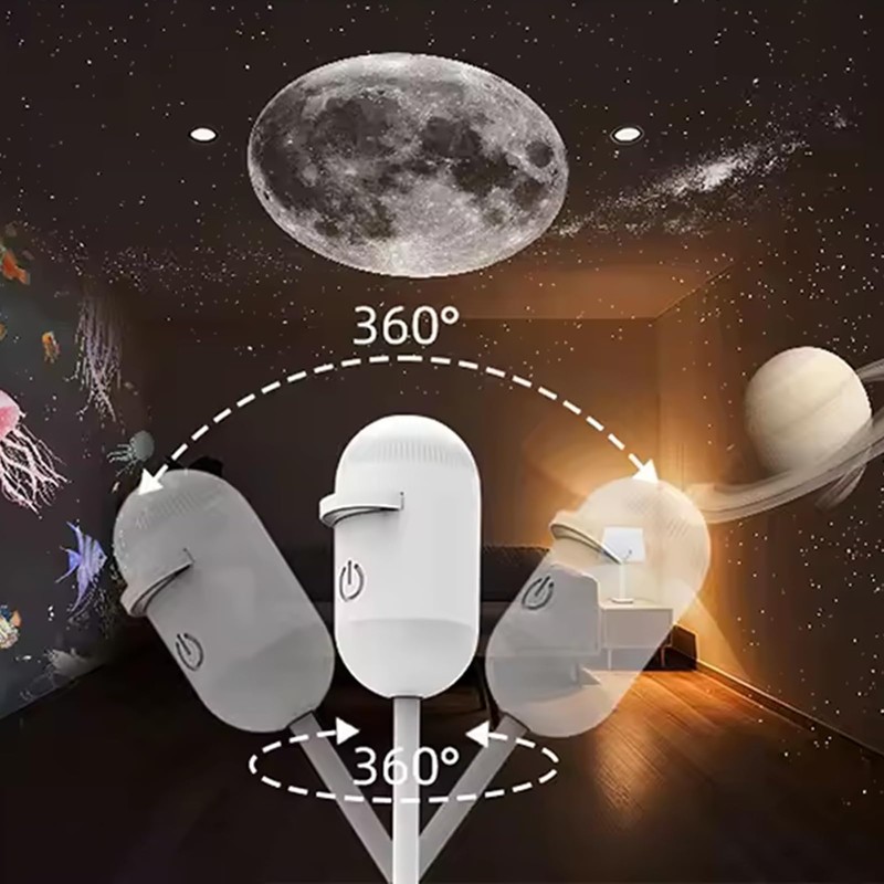 Hd Smart Dynamic 5D Holographic Night Light Projector, Plug-and-Play HD