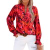 MASCOMODA Womens V Neck Floral Long Sleeve Tops 2025 Summer