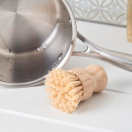 Cooks Professional Set of 2 Eco Friendly Bamboo Washing Up Dish Brushes | | Soft & Hard Bristles | Plastic Free | Kitchen Sink | Zero Waste Scrubbing Brush for Home