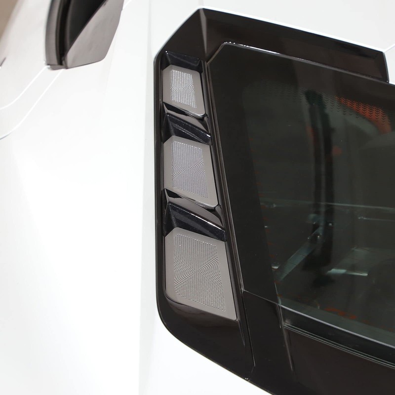 Car Craft Perforated Rear Hood Vent Grille Inserts, Polished Stainless