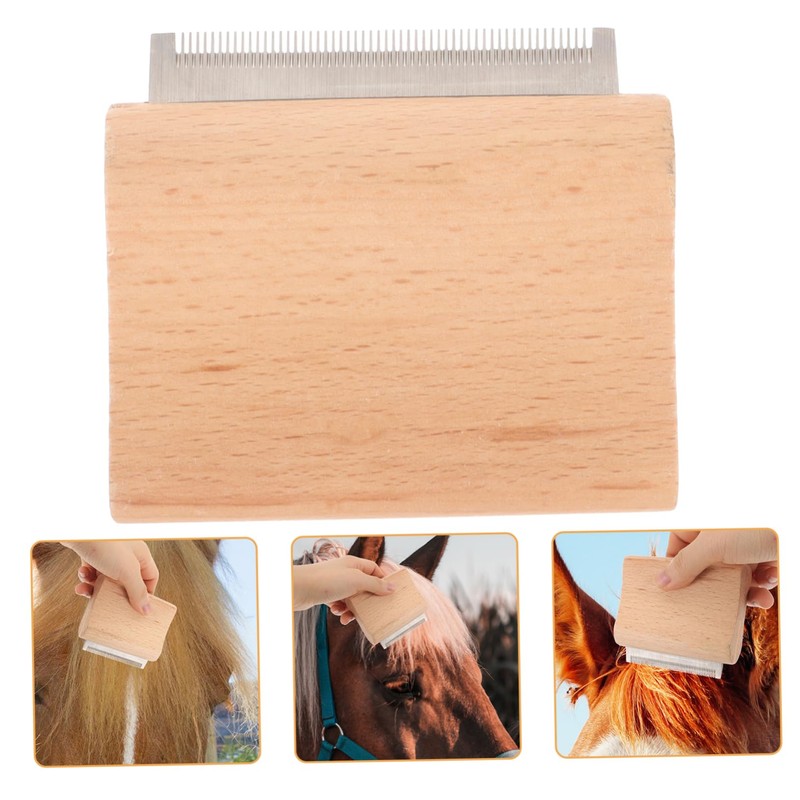 Kisangel 2pcs Grooming Tools Deshedding Brush Horse Hair Comb Comfortable
