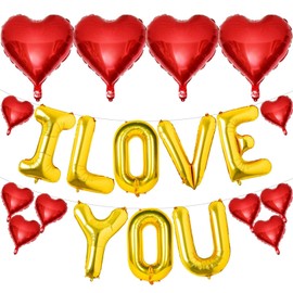 I Love You Balloons and Red Heart Balloons Kit Red Valentines Day Decorations Love Balloons for for Valentines Day Bridal Shower Wedding Romantic Special Night Party Supplies Decorations