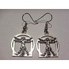 Leonardo DaVinci's Vitruvian Man Hypoallergenic Earrings on French Hooks Renaissance