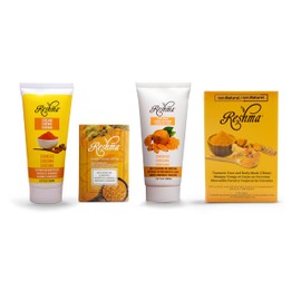 Reshma Beauty Turmeric Gold Skincare Bundle | Face Wash, Cream, Face Mask, and Soap Good for All Skin Types