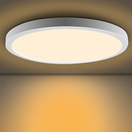 Taoellen Led Ceiling Light 3000K Warm White, 9.09in 120W Equivalent, 24W Modern Flush Round Ceiling Lighting for Bedroom, Kitchen, Balcony, Utility Room, Checkroom, Stairways, Hallway