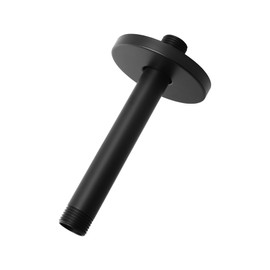 DOLGABA Straight Shower Arm with Flange, Ceiling Mount 6" Rainfall Shower Head Arm Extension Replacement, High Pressure & Hard Water Compatible, Matte Black