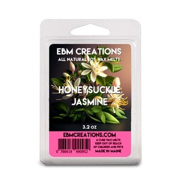 Honeysuckle Jasmine Soy Wax Melts - 3.2oz, 6 Cube Clamshell, All Natural, Highly Scented, Long-Lasting Aroma, Premium Quality, Handmade, Non-Toxic, Eco-Friendly