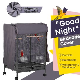 QBLEEV Birdcage Cover, Breathable Night Cover for Bird Cages, Parrot Cage Cover Shade Pet Universal Blackout Windproof Light-Proof Sleep Reduces Distractions Night Accessories Cloth Without Cage