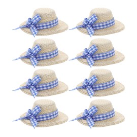 JOINPAYA Pack of 8 Mini Straw Hats for Crafts Sombrero Tiny Straw Hats Dollhouse Straw Hats for DIY Hair Accessories Dollhouse Decoration