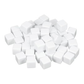 sourcing map 50Pcs Acrylic Blank Dice, 18mm/0.71" Acrylic Six Sided Blank White Dice Blocks with Smoothed Surface for Board Games Party Fun