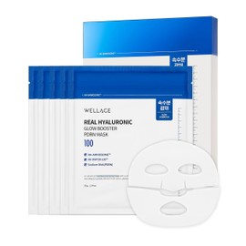 WELLAGE Mascarilla Facial De Hidrogel Con Ácido Hialurónico Real Glow Booster Pdrn - Mascarillas Faciales Nocturnas Para Una Piel Radiante, Hidratada 