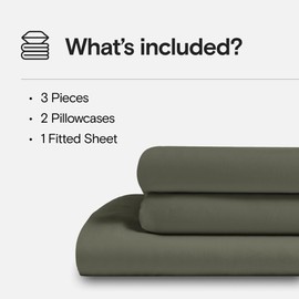 DOZ Sheet Set, 100% Viscose derived from Bamboo, Organically Grown, Buttery Soft, Cooling Sheets, High GSM, Deep Pockets - 3 Piece - 2 Pillowcases 1 Fitted Sheet (Olive, Cal King)
