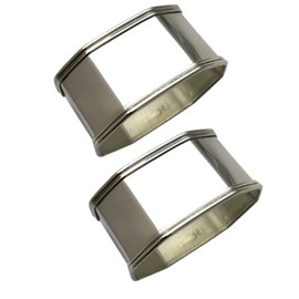 SILBERKANNE Set of 2 Octo Napkin Rings L 5.5 cm Premium Silver Plated Elegant Silver-Plated for Fabric Napkins in Top Workmanship Ready to Give as a Gift with Chic Gift Packaging