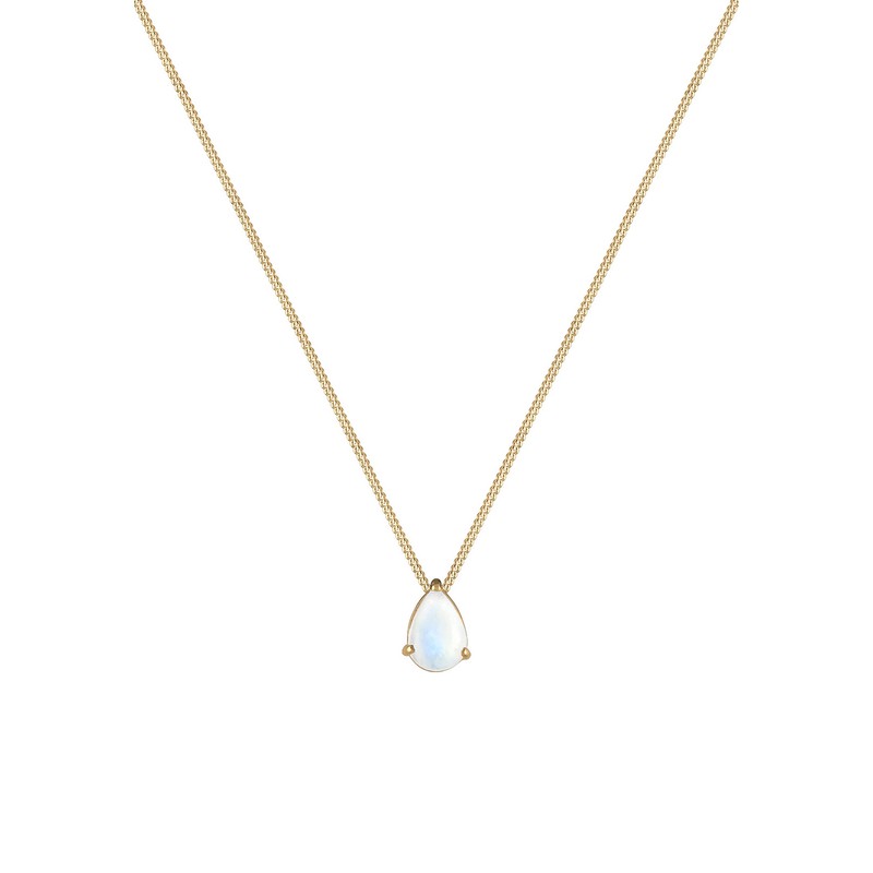 Elli Women's Elegant Drop Pendant Necklace with Moonstone in 925
