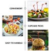 NUOLUX Cocktail Pin, Fruit Picks, Bamboo Disposable Forks, 3.5 inches