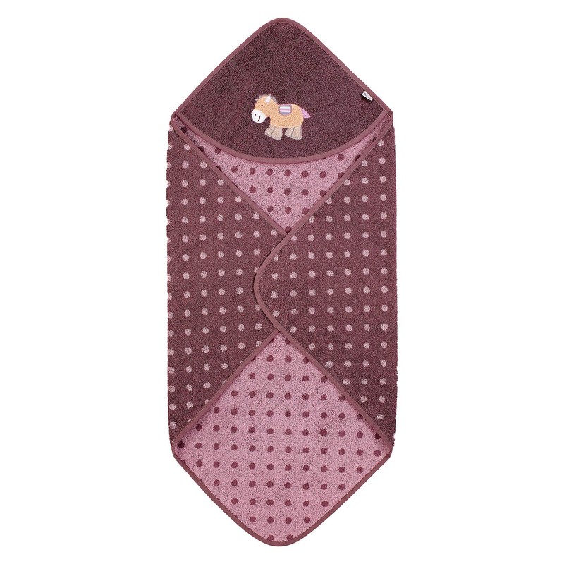 Sterntaler Pauline Pony Hooded Bath Towel, Age 0 Months +,