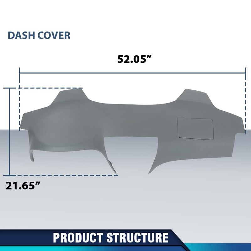 PIT66 Dashboard Dash Cover Compatible with Toyota Camry 2007-2011 Gray