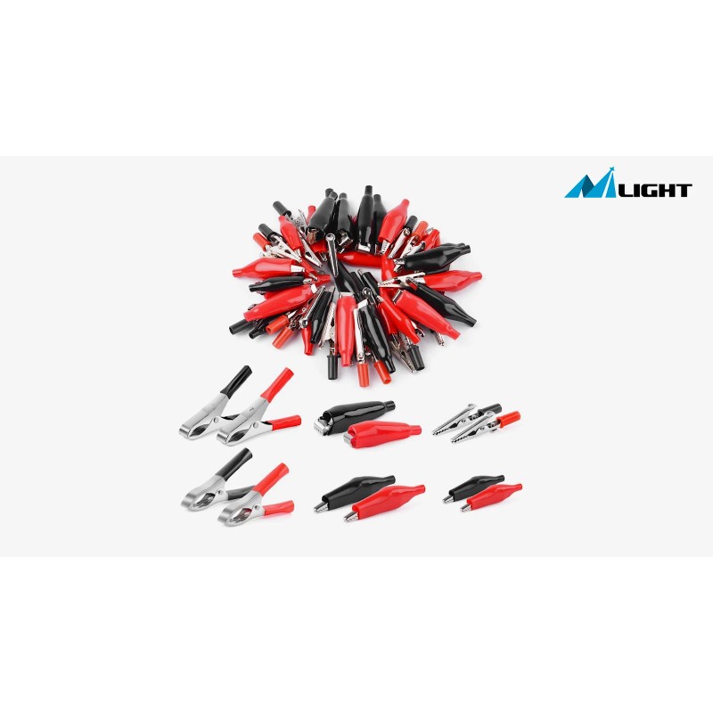 Nilight 60Pcs Metal Alligator Clip Assortment Test Lead Electrical Battery